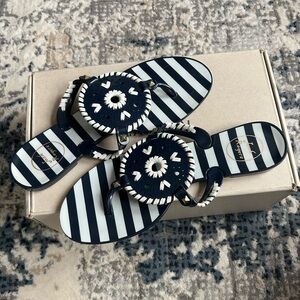 Jack Rogers Navy and White Striped Jelly Sandals